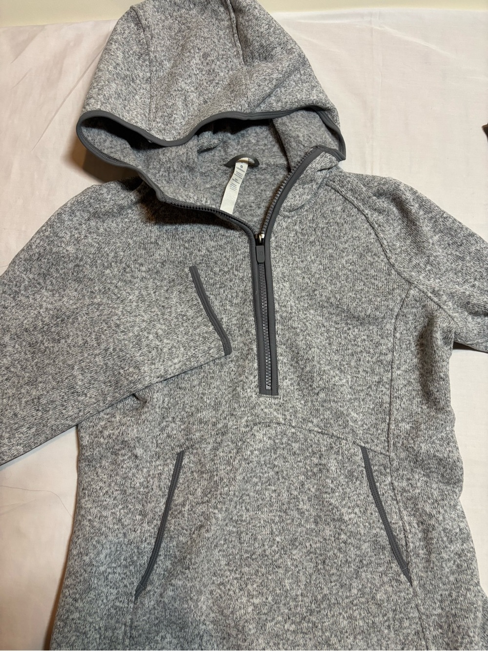 lululemon athletica Gray Hooded Half-Zip Sweater